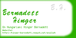 bernadett hinger business card